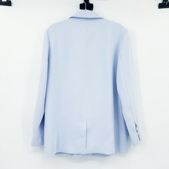 NWT Good American Luxe Suiting Boyfriend Blazer Light Blue Womens Size S/M - Picture 9 of 13